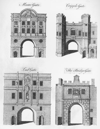 Moorgate, Cripplegate, Ludgate y The Bridgegate de English School